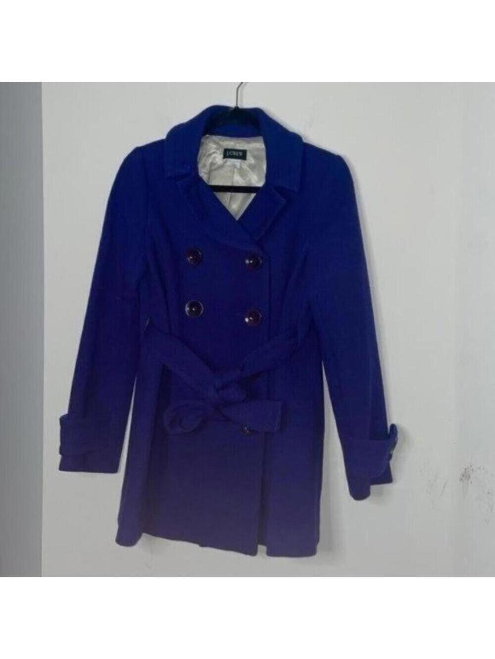 J Crew Button Up Wool Blend Royal Blue Blazer Coat Jacket